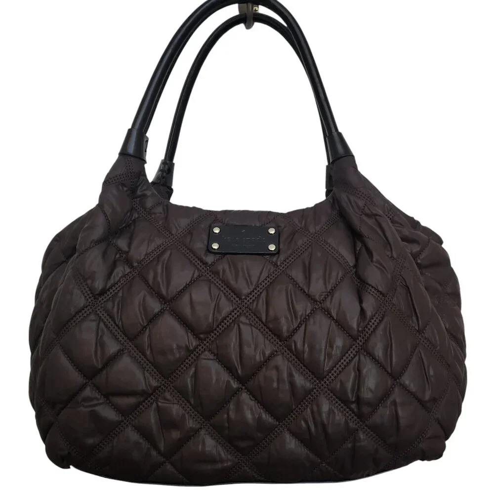 Kate Spade Brown Quilted Puffer Bag